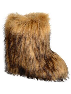 Faux Fur Knee-High Snow Boots Flat Heel Warm Winter Women